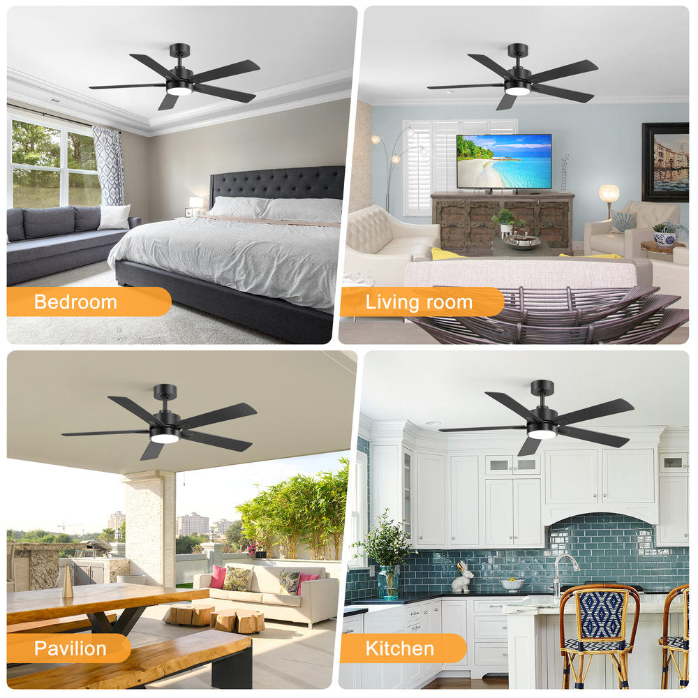 52-Inch Ceiling Fan with LED Light and Remote