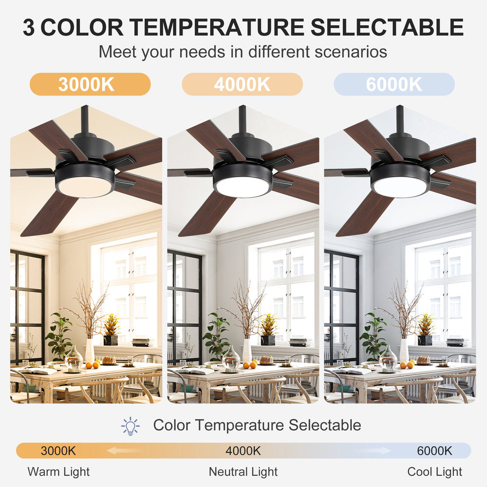 52-Inch Ceiling Fan with LED Light and Remote