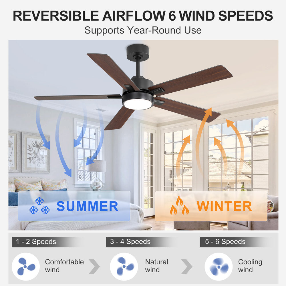 52-Inch Ceiling Fan with LED Light and Remote