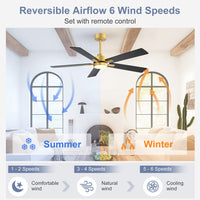 52-Inch Ceiling Fan with LED Light and Remote