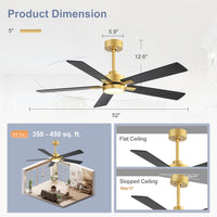 52-Inch Ceiling Fan with LED Light and Remote