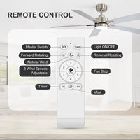 52-Inch Ceiling Fan with LED Light and Remote