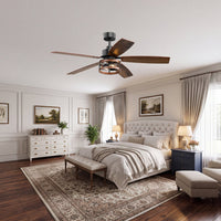 52 Inch 5 Blade Farmhouse Ceiling Fan with Light and Remote