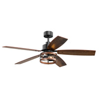 52 Inch 5 Blade Farmhouse Ceiling Fan with Light and Remote
