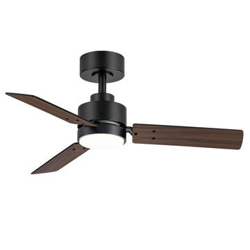36 Inch Small Black Ceiling Fan with Light & Remote 3-Blade Reversible DC Motor
