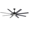 72-Inch Black 8-Blade Ceiling Fan with Light & Remote