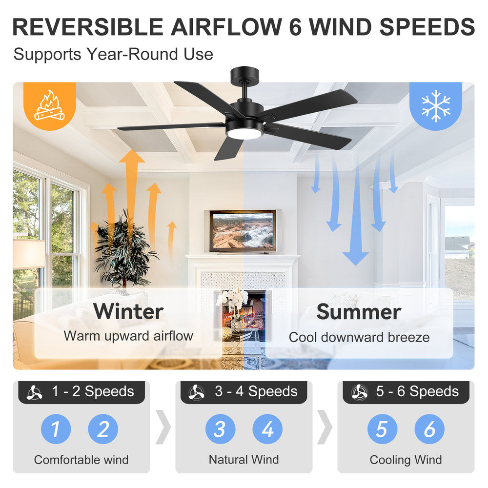 52-Inch Ceiling Fan with LED Light and Remote