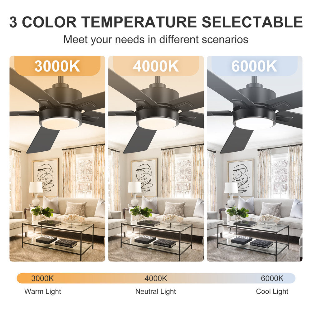 52-Inch Ceiling Fan with LED Light and Remote