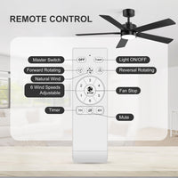 52-Inch Ceiling Fan with LED Light and Remote