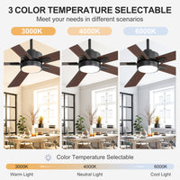 52-Inch Ceiling Fan with LED Light and Remote