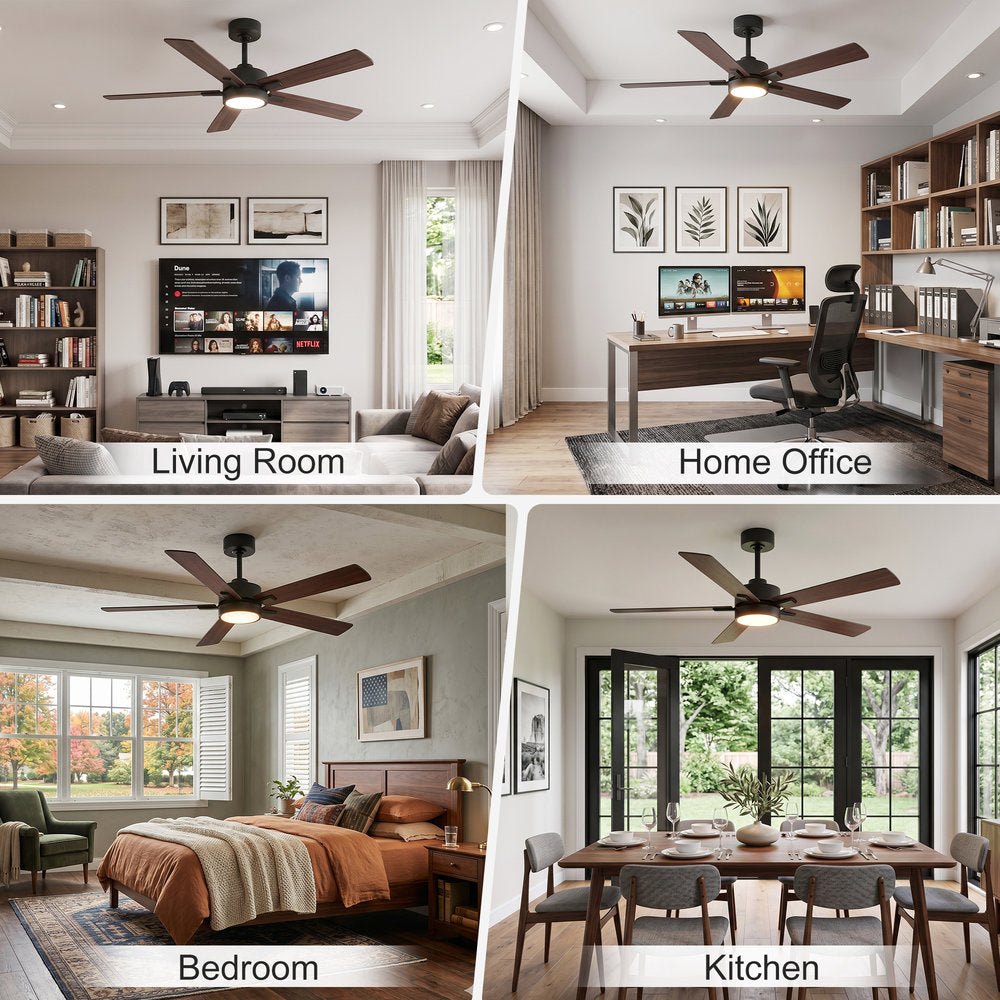 52-Inch Ceiling Fan with LED Light and Remote