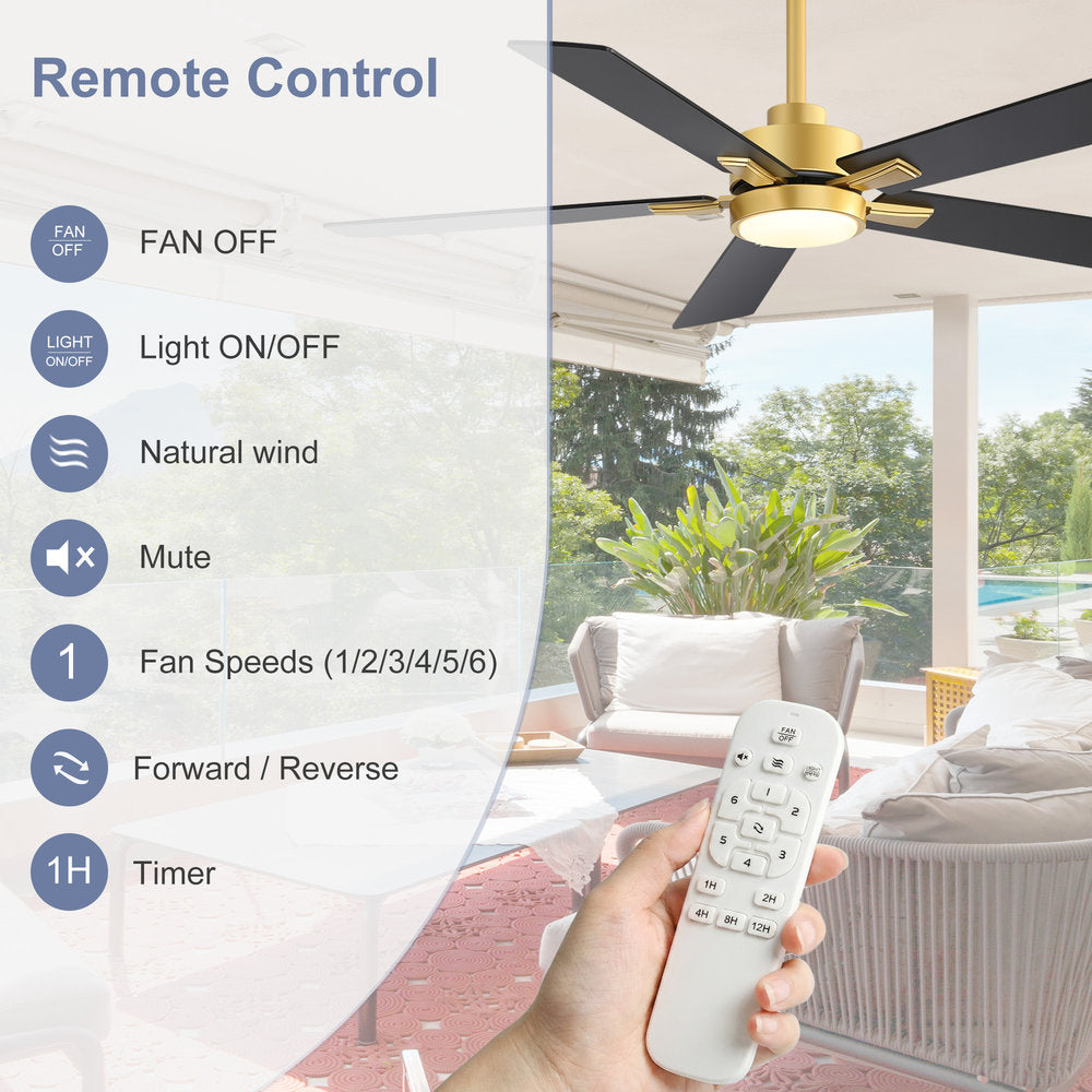 52-Inch Ceiling Fan with LED Light and Remote
