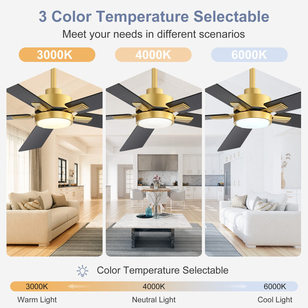 52-Inch Ceiling Fan with LED Light and Remote