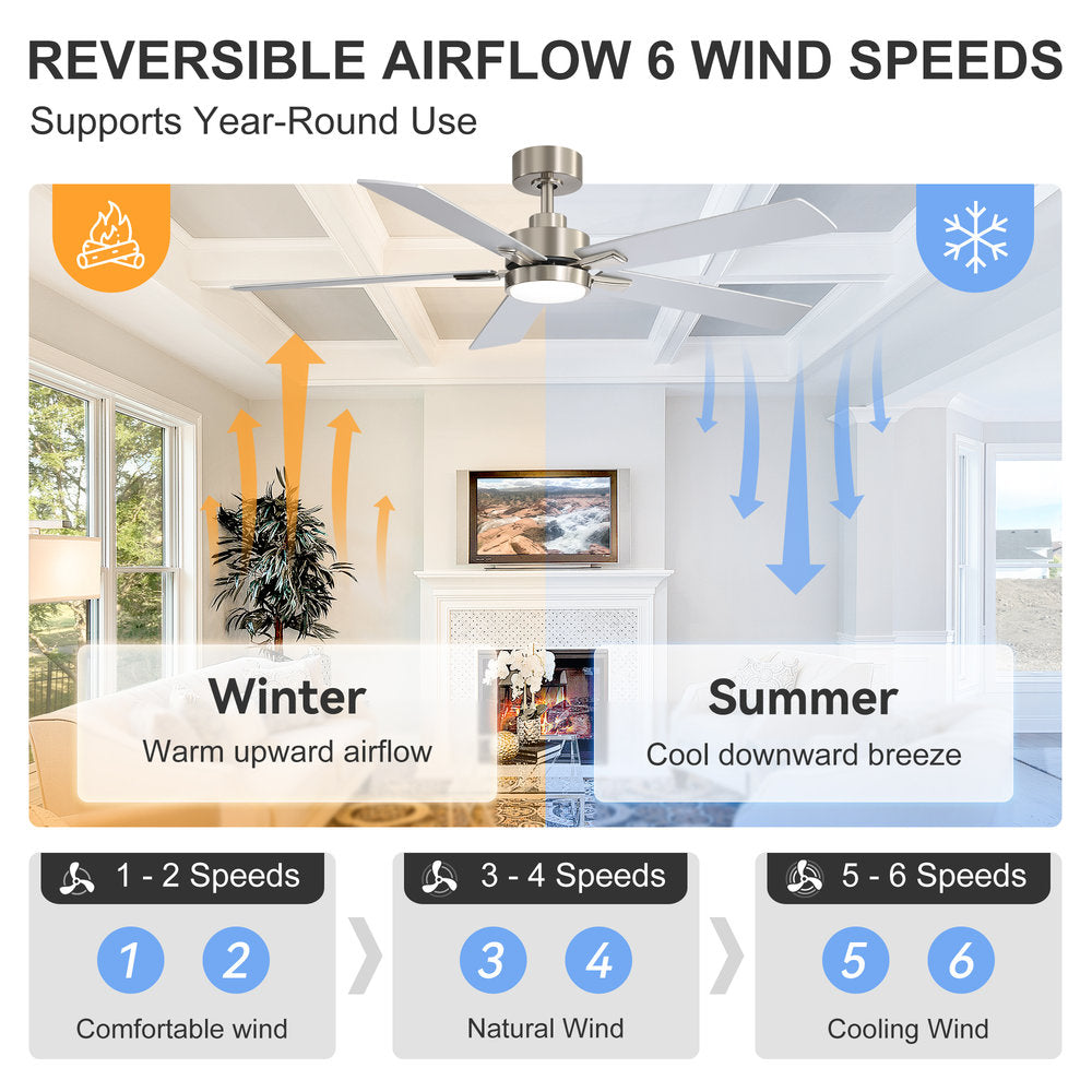 52-Inch Ceiling Fan with LED Light and Remote