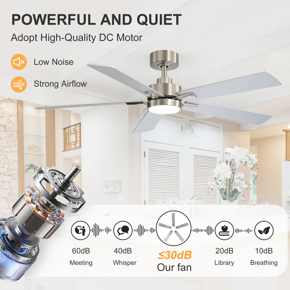 52-Inch Ceiling Fan with LED Light and Remote