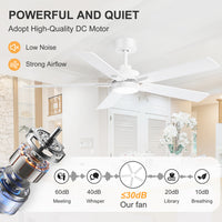 52-Inch Ceiling Fan with LED Light and Remote