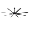84 Inch Large Black 8-Blade Ceiling Fan with Light & Remote