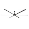 120 Inch Large Industrial Ceiling Fan without Light with Remote, 6-Blade Black DC Motor Fan