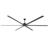 120 Inch Large Industrial Ceiling Fan without Light with Remote, 6-Blade Black DC Motor Fan