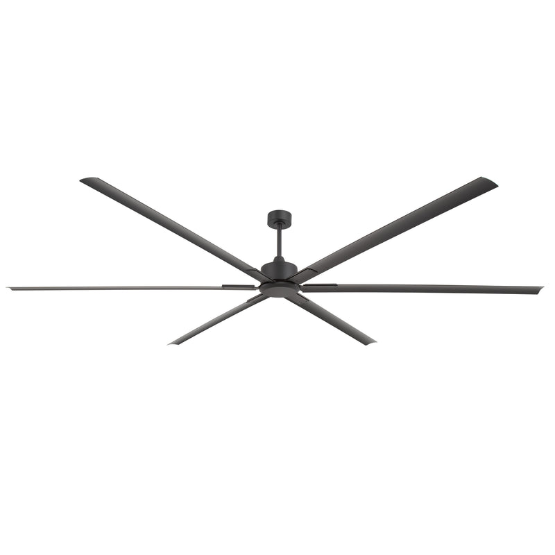 120 Inch Large Industrial Ceiling Fan without Light with Remote, 6-Blade Black DC Motor Fan