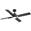 52-Inch Black 4-Blade Ceiling Fan with Light & Remote