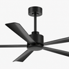 52 Inch Black 5-Blade Ceiling Fan without Light & Remote