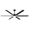 72 Inch Black 6-Blade Ceiling Fan with Light & Remote
