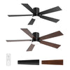 2-Pack 42-Inch 5-Blade Black Flush Mount Ceiling Fan with Light & Remote